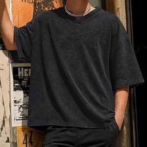T-shirts pour hommes effet délavé à l'acide, prix abordable, disponibles en différentes couleurs, faible MOQ, meilleure qualité, nouveau style. - Product Image 4