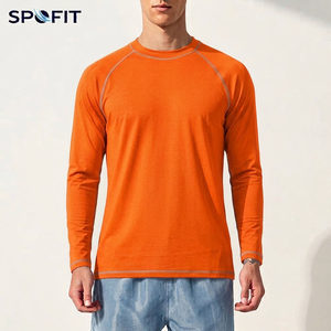 SPOFIT Unisex Long Sleeve Rash Guard Quick Dry Polyester Nylon <b>Compression</b> <b>Shirt</b> for Sports Training - Product Image 2