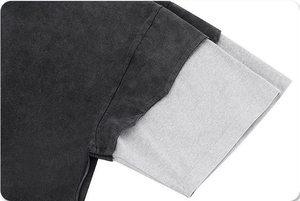 เสื้อยืดแฟชั่นใหม่สองชั้น แขนสั้น ผ้าหนา ซักย้อมสีแบบแอซิดวอช รับออกแบบโลโก้ตามสั่ง พร้อมปักหรือสกรีน - Product Image 4