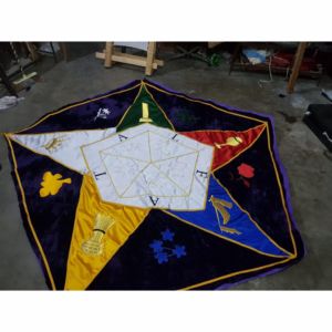 Tapis maçonnique brodé sur mesure, tapis de sol en velours avec motif étoile, tapis de cérémonie artisanal pour loge, qualité supérieure - Product Image 3