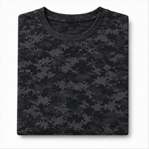 Custom Shadow <b>Black</b> Micro Digital Camouflage Print <b>Mens</b> <b>Short</b> <b>Sleeve</b> Crew Neck T-<b>Shirt</b> MTS-CAMO-0001 - Product Image 5