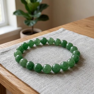 Pulsera de Aventurina Verde Natural Premium con Cuentas, Joyería Elástica de Piedra para Mujer, Regalo para el Día de la Madre y Año Nuevo - Product Image 3