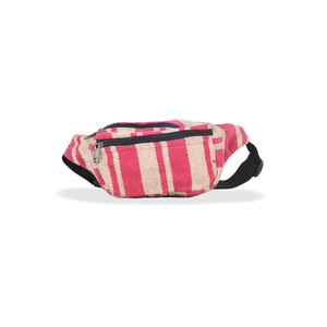 Sac banane décontracté en coton et chanvre à motif géométrique, écologique, avec ceinture confortable et fermeture éclair, idéal pour les aventures en plein air - Product Image 1