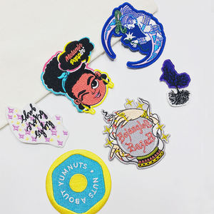 Iron-<b>On</b> Embroidery <b>Patch</b> for Clothing Garment-Custom Woven Embroidery <b>Patches</b> with 3D <b>Sew</b>-<b>On</b> Flower Shape Custom Color & Size - Product Image 1