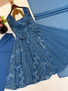 Ensemble Salwar traditionnel indien et pakistanais pour femmes en Georgette avec imprimé numérique, coupe ample, longueur au sol, tenue décontractée - Product Image 4