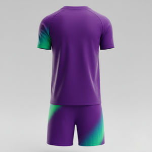 ชุดฟุตบอลแบบ unisex พร้อมกางเกงขาสั้น ชุดฝึกซ้อมแบบสองชิ้น ชุดกีฬาแห้งเร็ว รับผลิตตามแบบ OEM - Product Image 2