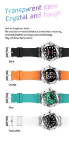 Nouvelle mode F17 TK19 boîtier en cristal Transparent 3ATM étanche montre intelligente pour hommes femmes télécommande résistant au gel de silice - Product Image 6