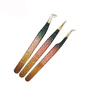 Ensemble de pinces professionnelles pour extensions de cils avec étui, pinces en acier inoxydable allemand, pinces d'isolation pour volume - Product Image 2