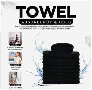 Toalla de Baño de Lujo de Algodón Negro, Suave y Absorbente, 580 GSM, 70x140 cm, Stock UE - Product Image 1