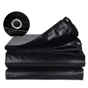 Bâche de toiture d'entrepôt robuste en polyéthylène tissé laminé noir, imperméable, résistant aux UV, avec œillets en aluminium durables - Product Image 3