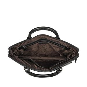 Sac bandoulière messager en cuir véritable pour homme, petite taille, logo embossé, fermeture à boucle, plusieurs compartiments, prêt pour les voyages - Product Image 4