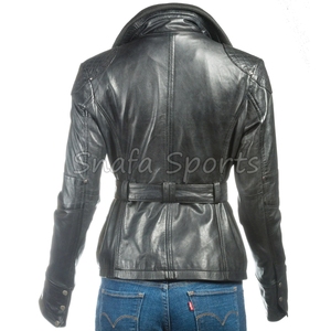Stylish Ladies Leather Crop <b>Jacket</b> <b>Short</b> Slim Fit Biker Coat Trendy Winter Fashion Outerwear for Casual Wear <b>Jacket</b> - Product Image 4