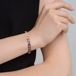 chocolate round lab grown diamond tennis <b>bracelet</b> 14k rose gold fancy brown <b>gem</b> <b>stone</b> link chain fine jewelry - Product Image 4