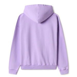 Sweat-shirt à capuche unisexe surdimensionné en molleton violet uni, coupe décontractée, tricoté, manches longues, idéal pour l'automne - Product Image 2