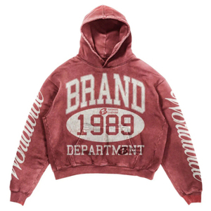 Sweat à capuche pour homme Brand 1989 Department, coupe classique, coton molletonné délavé vintage, poche, style hiver écoresponsable - Product Image 3