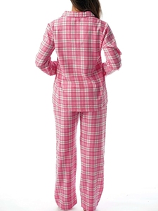 Pijamas de Franela 100% Algodón para Mujer, Diseño Personalizado, Cuadros Buffalo, Ropa de Dormir Térmica, Cintura Elástica, Suave, Orgánica, Transpirable, Otoño Invierno - Product Image 2