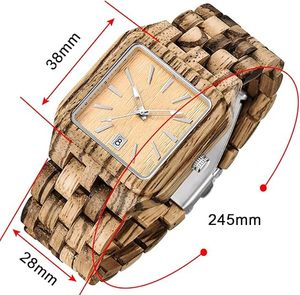 New FAIZA CRAFT FC-5772 Wooden Watch for Men with <b>Art</b> Deco Design and Quartz Movement Antique Style <b>Clocks</b> - Product Image 2