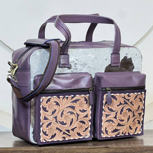 New Arrival 2026 <b>Tooled</b> & Cowhide <b>Leather</b> Nappy Bags Multifunctional Mummy Diaper Bags with Zipper Pockets Baby Travel Organizer - Product Image 4