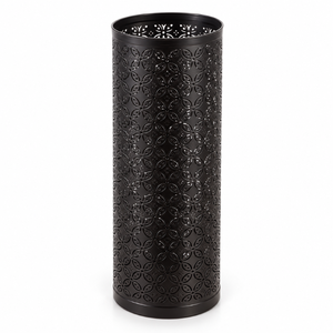 Paragüero Ornamental de Metal con Patrón Floral Perforado |   Soporte Decorativo Redondo Alto para Entrada, Pasillo, Hogar y Oficinas - Product Image 1