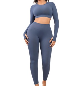 840 | Conjuntos de Yoga y Ejercicio de Cintura Alta con Logotipo Personalizado ybz para Mujer, Estilo Ajustado, Top y Leggings Deportivos - Product Image 1