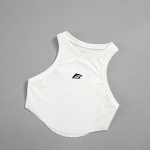 Camiseta Corta de Tirantes Acanalada para Mujer con Logotipo Personalizado, Top Deportivo Casual sin Mangas con Cuello Alto para Verano - Product Image 5