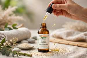 Huile Vierge de Sésame 100% Pure de Haute Qualité, Biologique, Pressée à Froid, Huile Porteuse pour Soins de la Peau Anti-Âge, Fournisseur HIMVEDA ORGANIC Inde - Product Image 3