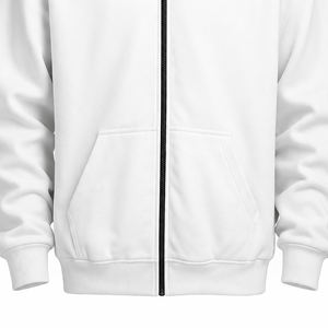 Veste zippée oversize en mélange de coton, coupe ajustée, sweat à capuche sport avec fermeture éclair noire, sweat à capuche unisexe personnalisé entièrement zippé en polaire - Product Image 4