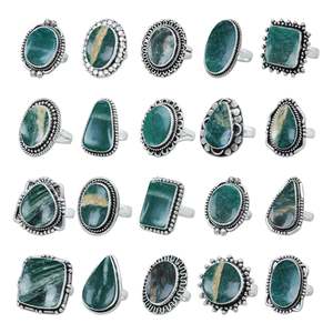 Genuine Green Aventurine Gemstone <b>Ring</b> Unisex Handmade Solid <b>925</b> <b>Silver</b> Plated Bohemian Engagement Jewelry at Wholesale Price - Product Image 1