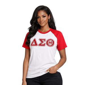 Maglietta Raglan Premium in Ciniglia Delta Sigma Theta per Donne, Vestibilità Comoda, Alta Qualità, Abbigliamento Casual per Confraternite Greche - Product Image 1