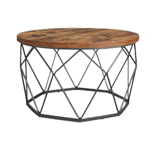 Top Arrival Premium Quality Frame <b>Iron</b> Wooden Top Coffee <b>Table</b> for Living Room Central <b>Table</b> Side <b>Table</b> for Home Office - Product Image 4