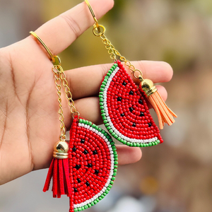 vHandcrafted Colorful Beadwork Metal Carabiner <b>Keychain</b> Artisan Decorative Beaded for Gifting Portable - Product Image 4