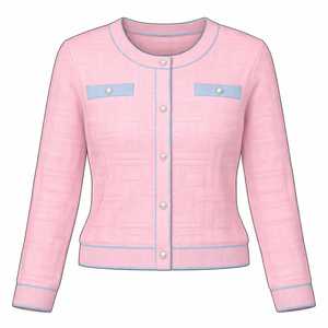 Cardigan rose pour femme, boutonné, en maille, à manches longues, coupe ajustée, décontracté, pour le bureau, vente en gros OEM en vrac - Product Image 1