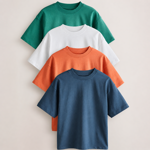 T-shirt unisexe décontracté en coton 100% de haute qualité 230 g/m² à col rond pour homme, streetwear quotidien, motif lettres personnalisé sur le devant, manches courtes - Product Image 1
