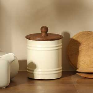Sophisticated Metal Storage Canister with Cover for Elegant <b>Kitchen</b> <b>Pantry</b> Storage and Home Organization - Product Image 2