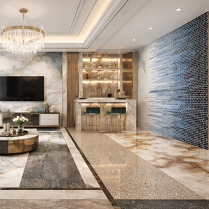 Carreaux muraux Volume Blue Decoe-Hg Cracker 60x120 cm, carrelage intérieur pour salle de bain en porcelaine brillante 600 x 1200 mm, lumières disco - Product Image 6