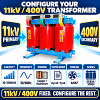 Transformateur sec triphasé 11 kV vers 400 V, 30-2500 kVA, élévateur-abaisseur, pour distribution électrique, économe en énergie