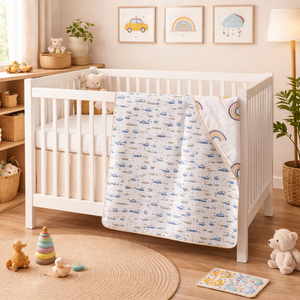 Premium Artisan Designed Baby Quilt Floral Printed Indian Block Super Soft Pure Cotton Hypoallergenic Skin Friendly Sustainable - Product Image 5