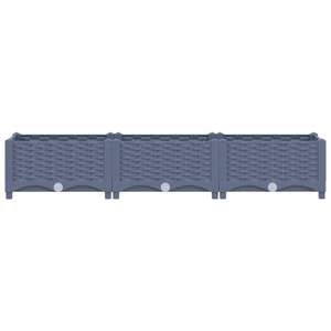 Jardinière surélevée en polypropylène bleu gris durable 47,2 x 15,7 x 9,1 po pour pots de fleurs et jardinières - Product Image 3