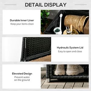 Contenitore Impermeabile in Rattan per Esterni, Porta Asciugamani da Patio con Rivestimento per Cuscini e Accessori Piscina, Cappotti da Donna - Product Image 6