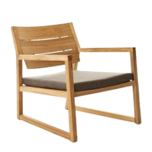Fauteuils de salon de jardin avec coussin bas en teck naturel, canapés de jardin, canapé une place - Product Image 2