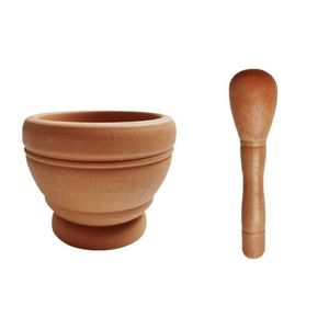 Mortier et pilon en bois de qualité supérieure pour la cuisine et la préparation de plantes médicinales - Product Image 1
