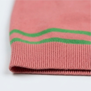 Cárdigan de punto con cuello en V, rosa y verde, con logotipo personalizado, para mujer, informal, de manga larga, color sólido, de algodón transpirable para invierno. - Product Image 3