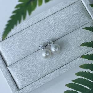 Boucles d'oreilles Mantou en argent sterling S925 avec perle d'eau douce de 8-9 mm, forte brillance, classiques, simples, bijoux pour petite foule, par la princesse Dai - Product Image 2