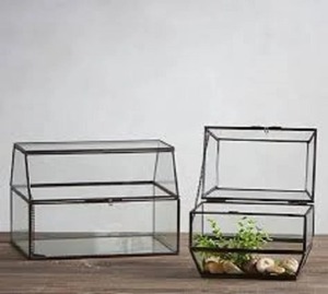 กล่องเก็บเครื่องประดับแก้วทำมือพร้อมขอบโลหะสีทอง กล่องโชว์เครื่องประดับพรีเมียม กล่องตกแต่งแก้วและโลหะ - Product Image 5