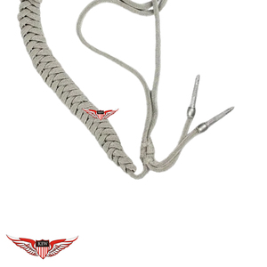Aiguillette de parade tressée en argent allemand, Aiguillette d'épaule argentée, Cordon d'épaule allemand - Product Image 2