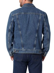 Veste en jean bleu délavé pour homme, veste en denim classique avec un style décontracté confortable et une coupe à séchage rapide, d'inspiration vintage - Product Image 3