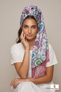 High Grade Custom Printed <b>Square</b> <b>Scarf</b> With Tassel Soft Lightweight Womens Fashion Headscarf OEM Manufacturer - Product Image 2