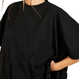 Camisetas de Mujer de Alta Calidad Hechas en Pakistán, Camiseta Negra Oversize de Algodón 100%, Camiseta de Color Sólido al por Mayor, Corte Holgado - Product Image 6