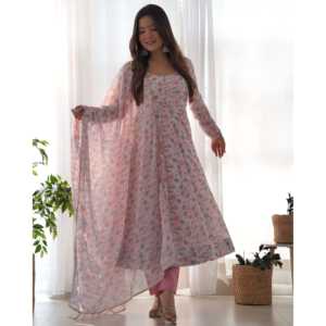 Hermoso vestido de fiesta y pantalón talla XS Anarkali con Dupatta - Product Image 3