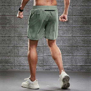 Pantalones Cortos Deportivos Casuales para Hombre, Cintura Media, Secado Rápido, Transpirables, de Poliéster/Algodón, Cintura Elástica, para Gimnasio, Entrenamiento y Fitness - Product Image 2